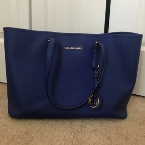 Electric Blue MK tote with laptop pocket