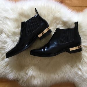 Zara faux patent leather Chelsea boots
