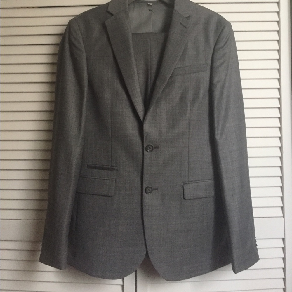 EXPRESS Gray Fitted Men's Suit