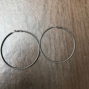 Gunmetal hoop earrings