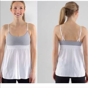 Lululemon Bliss Charcoal&White Striped tank top 6