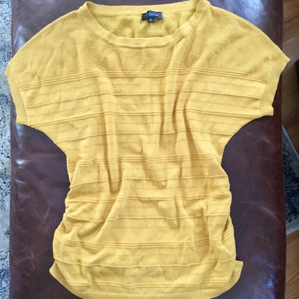 The Limited yellow cocoon short sleeve top