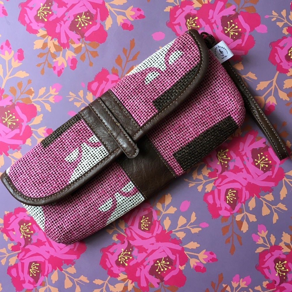 Recycled Paper Pink Wristlet