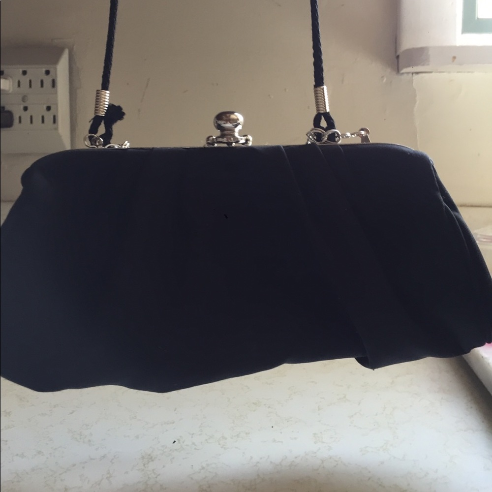 Black satin Clutch