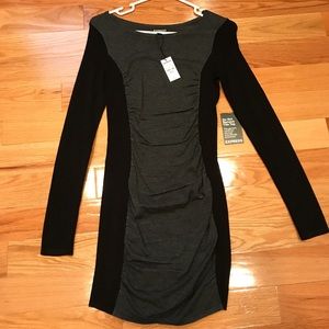 Express ruched color block bodycon dress size XS