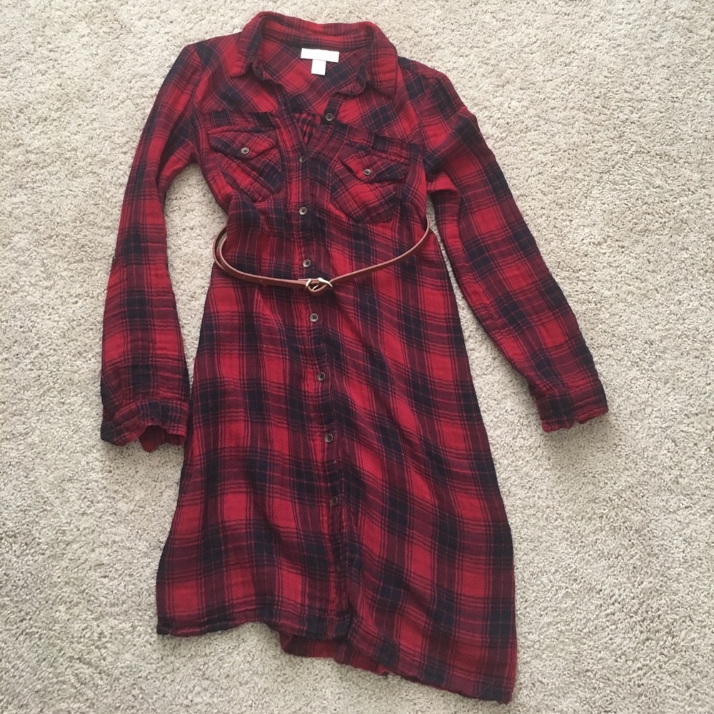 Super Cute Plaid Motherhood Maternity Dress