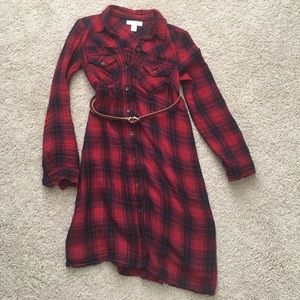 Super Cute Plaid Motherhood Maternity Dress
