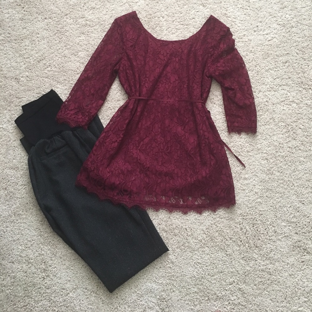 Beautiful Burgundy Motherhood Maternity Top