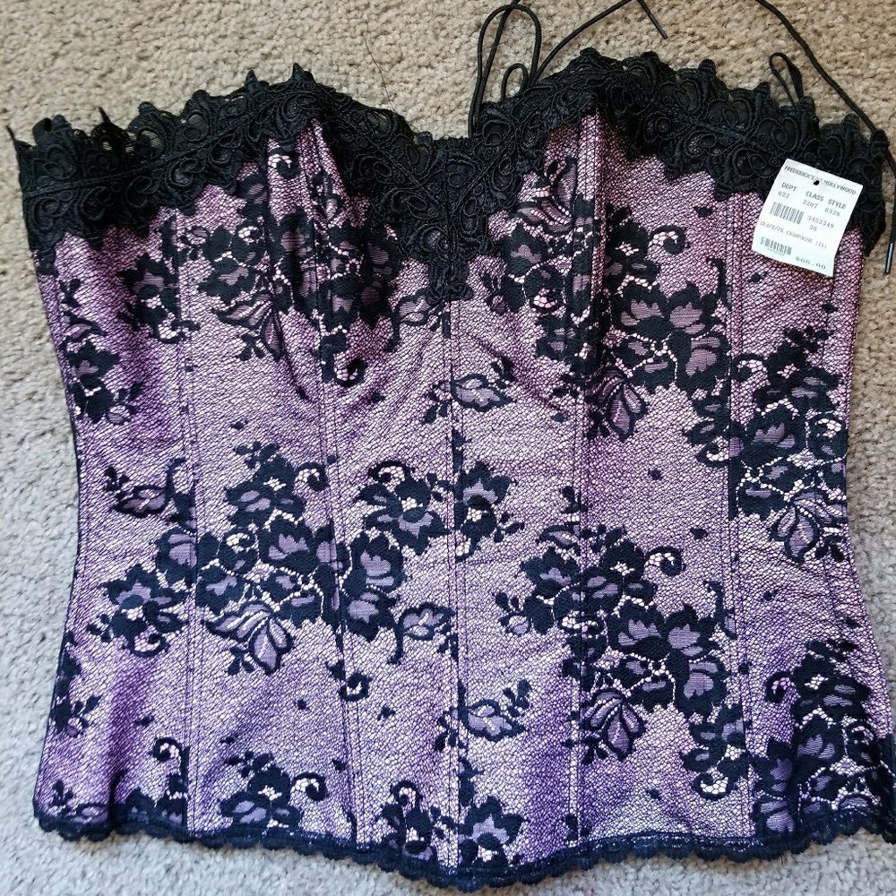 Pink and black 36 corset
