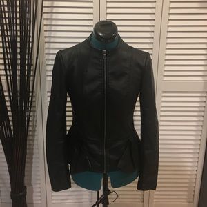 Ladies Faux Leather Blazer Jacket