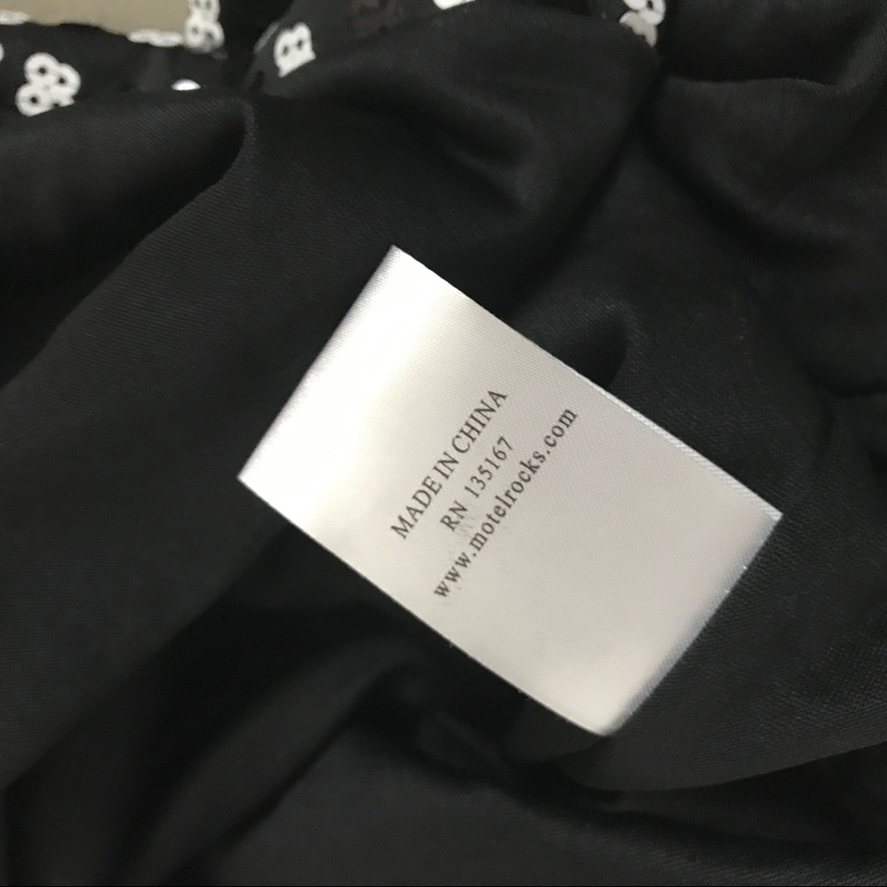 Motel rocks black white cold shoulder sequin dress - Picture 6 of 6