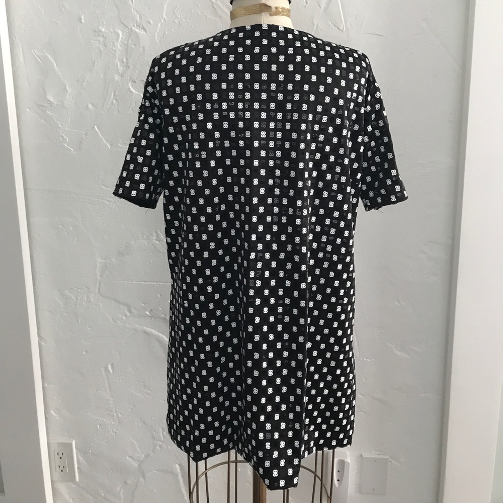 Motel rocks black white cold shoulder sequin dress - Picture 2 of 6