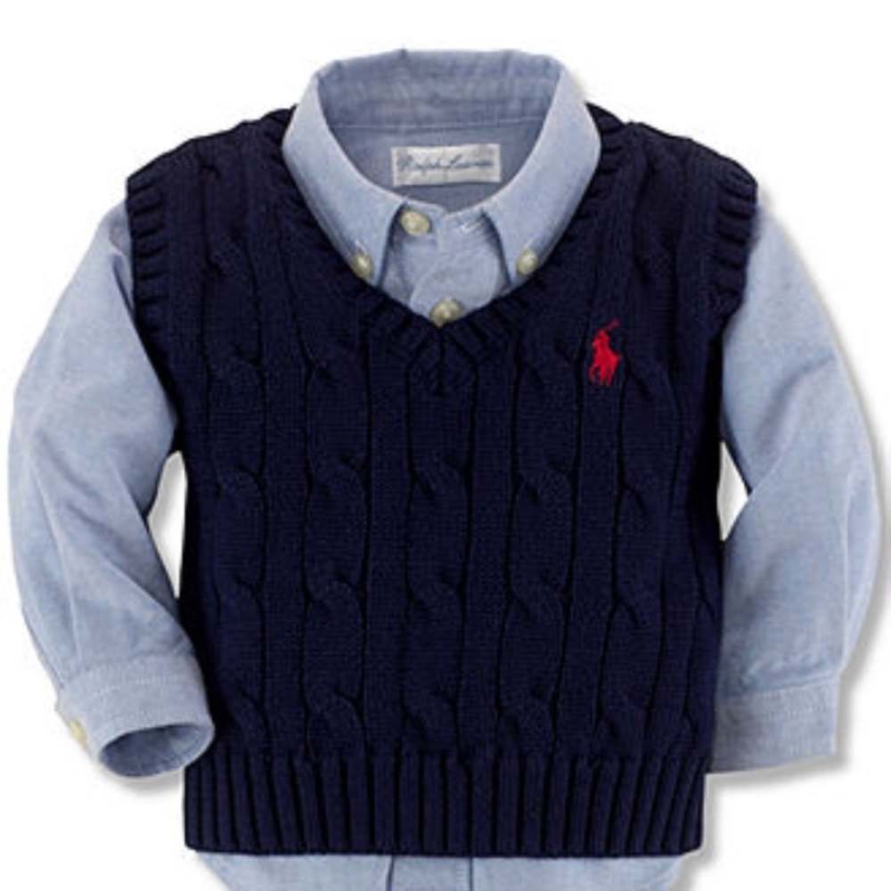 Polo by Ralph Lauren Cable Knit Vest-Boys 2T