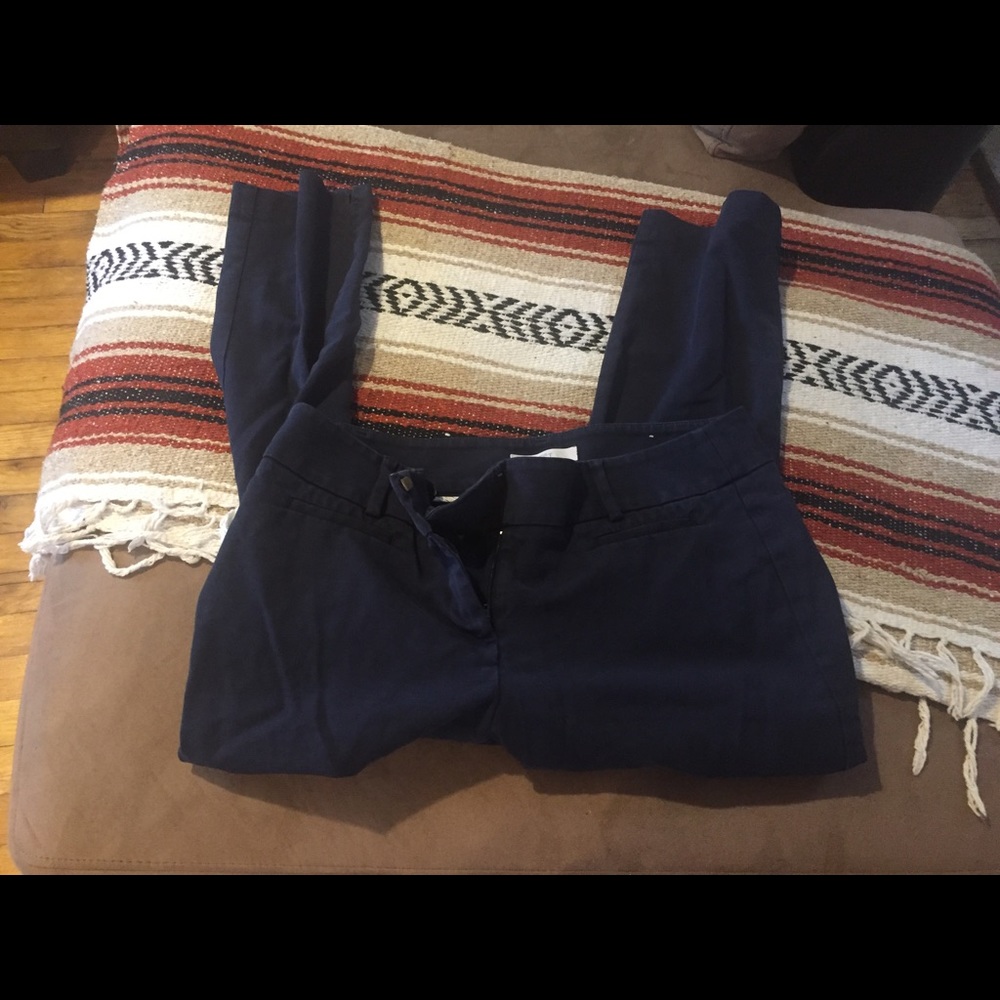 LOFT Cropped Skinny Navy Chinos