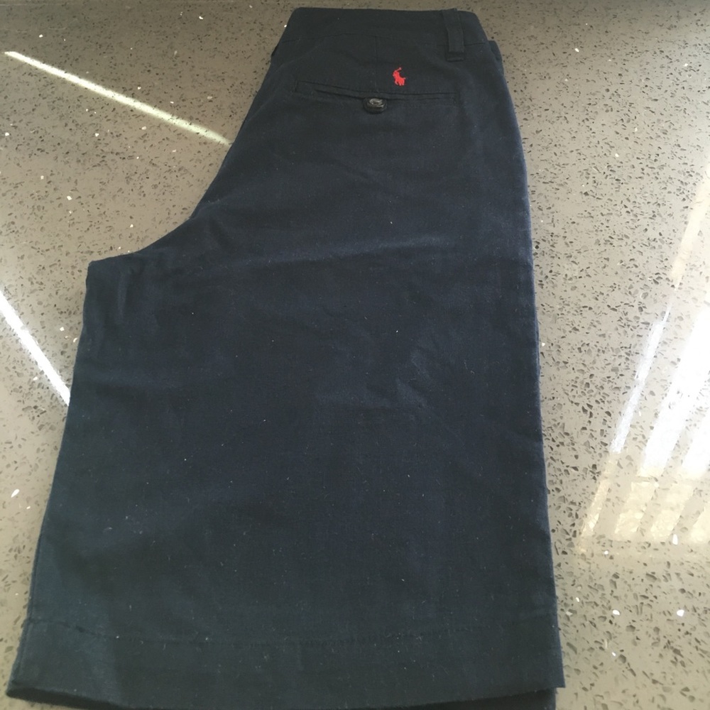 Polo blue linen kids shorts