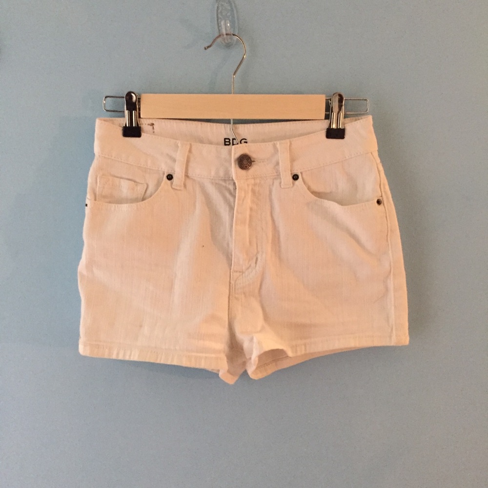 UO BDG High-Waisted White Jean Shorts