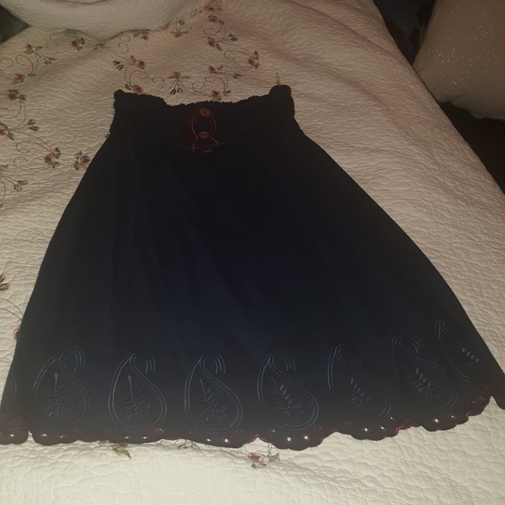 Strapless blue navy dress