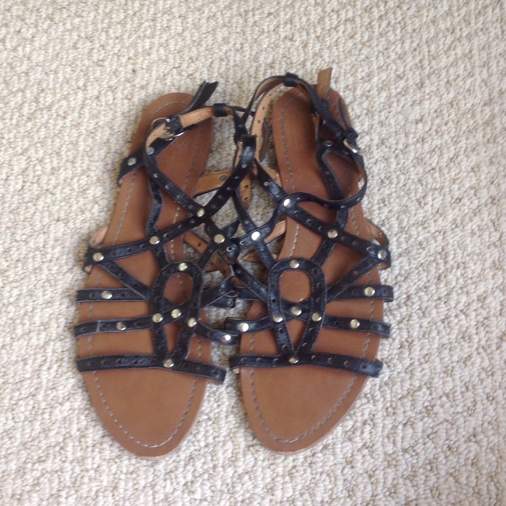 Black strap sandals