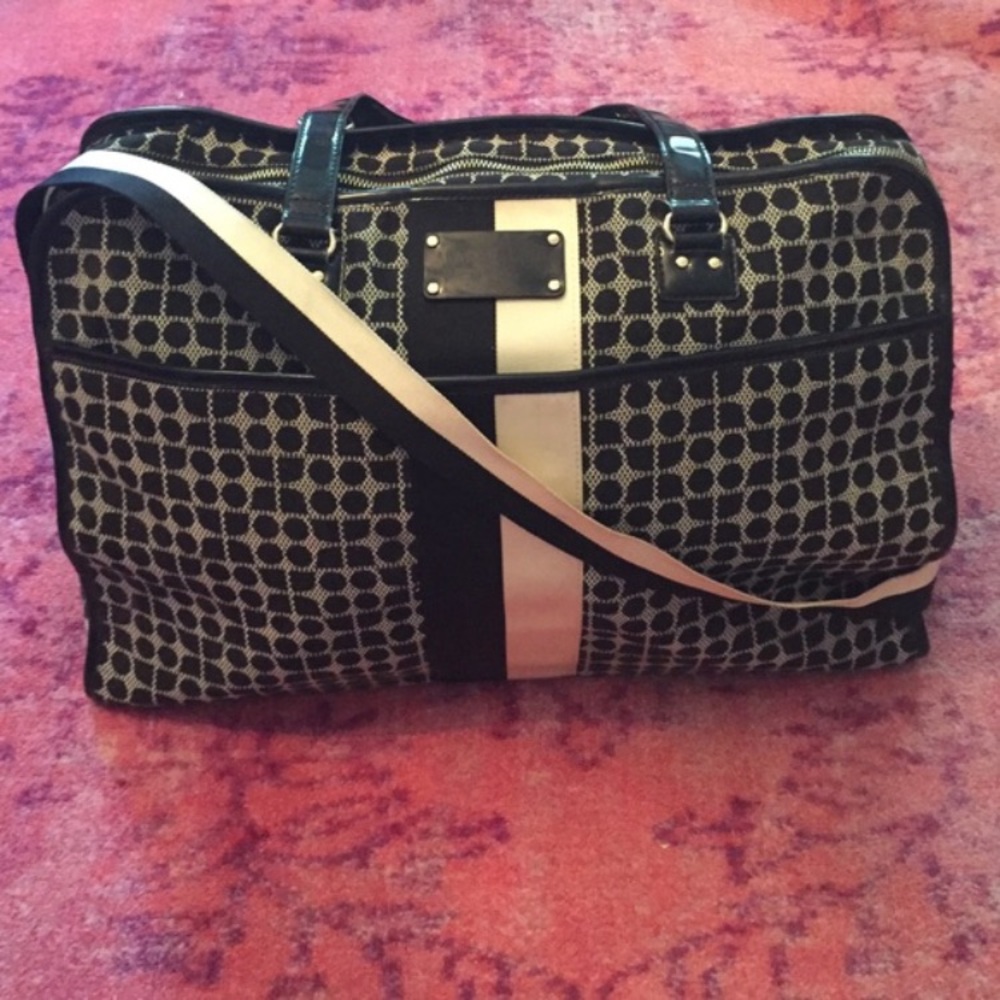 Kate Spade black and white travel bag