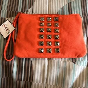 ⭐️final price⭐️NWT orange studded clutch