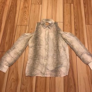 Parker silk blouse with shoulder cut outs