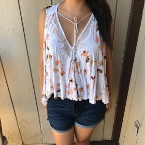 Free People Floral Print Blouse