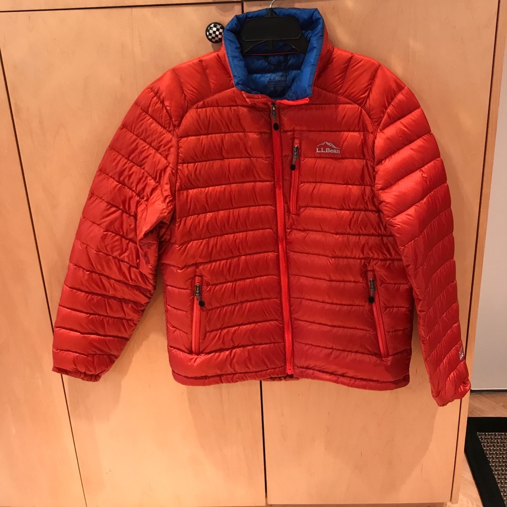 Orange LLbean puffer down  jacket. Men