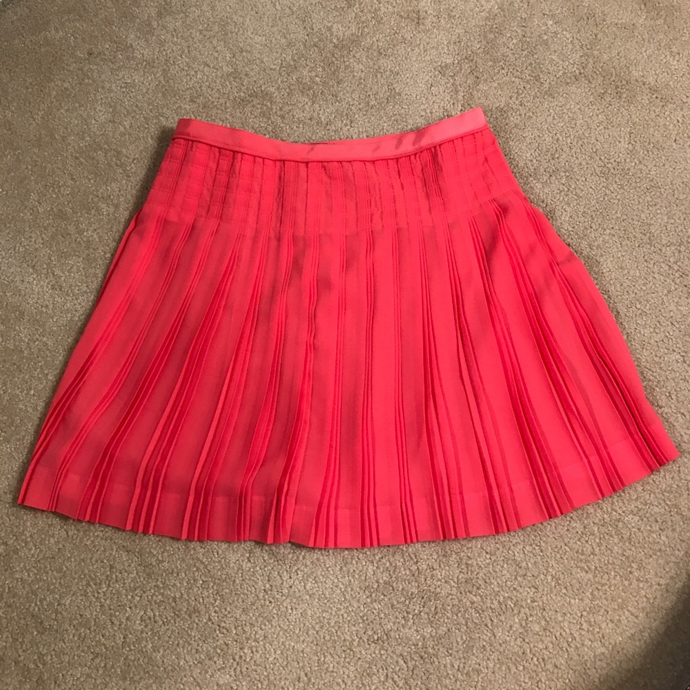 Coral Pleated JCrew Skirt