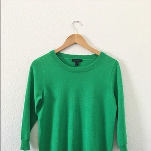 J. CREW Merino Wool Green Light Sweater