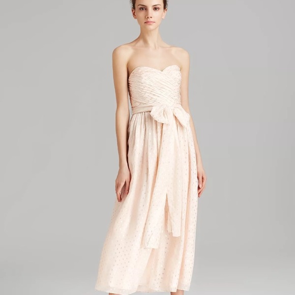 Jill Stuart Dresses & Skirts - Jill Stuart Powder Pink Metallic Dot Midi Dress 4