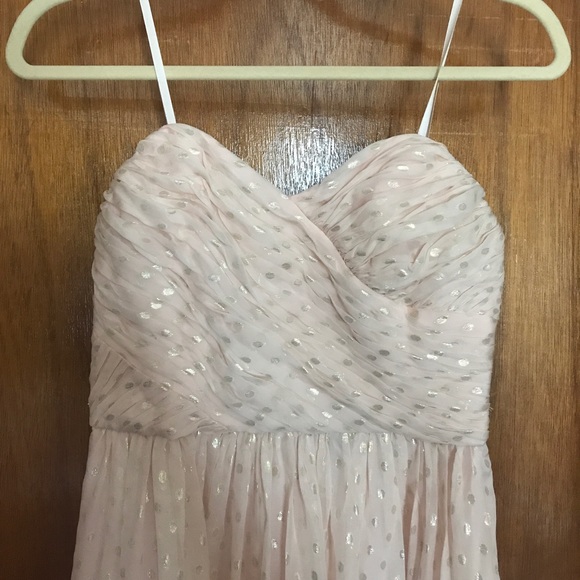 Jill Stuart Powder Pink Metallic Dot Midi Dress 4 - Picture 2 of 6