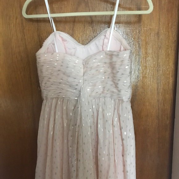 Jill Stuart Powder Pink Metallic Dot Midi Dress 4 - Picture 4 of 6