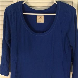 Blue Hollister 3/4 Sleeve Top