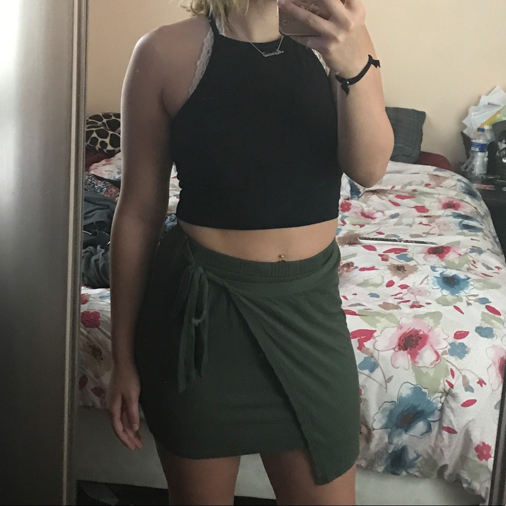 Olive Green mini-skirt