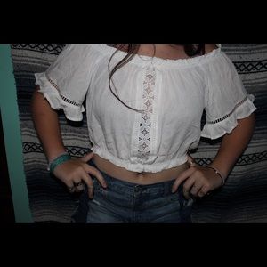 Lace peasant top