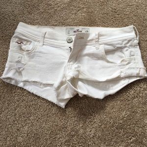 White Hollister Low Rise Shorts