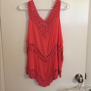 Coral tank top New with tags