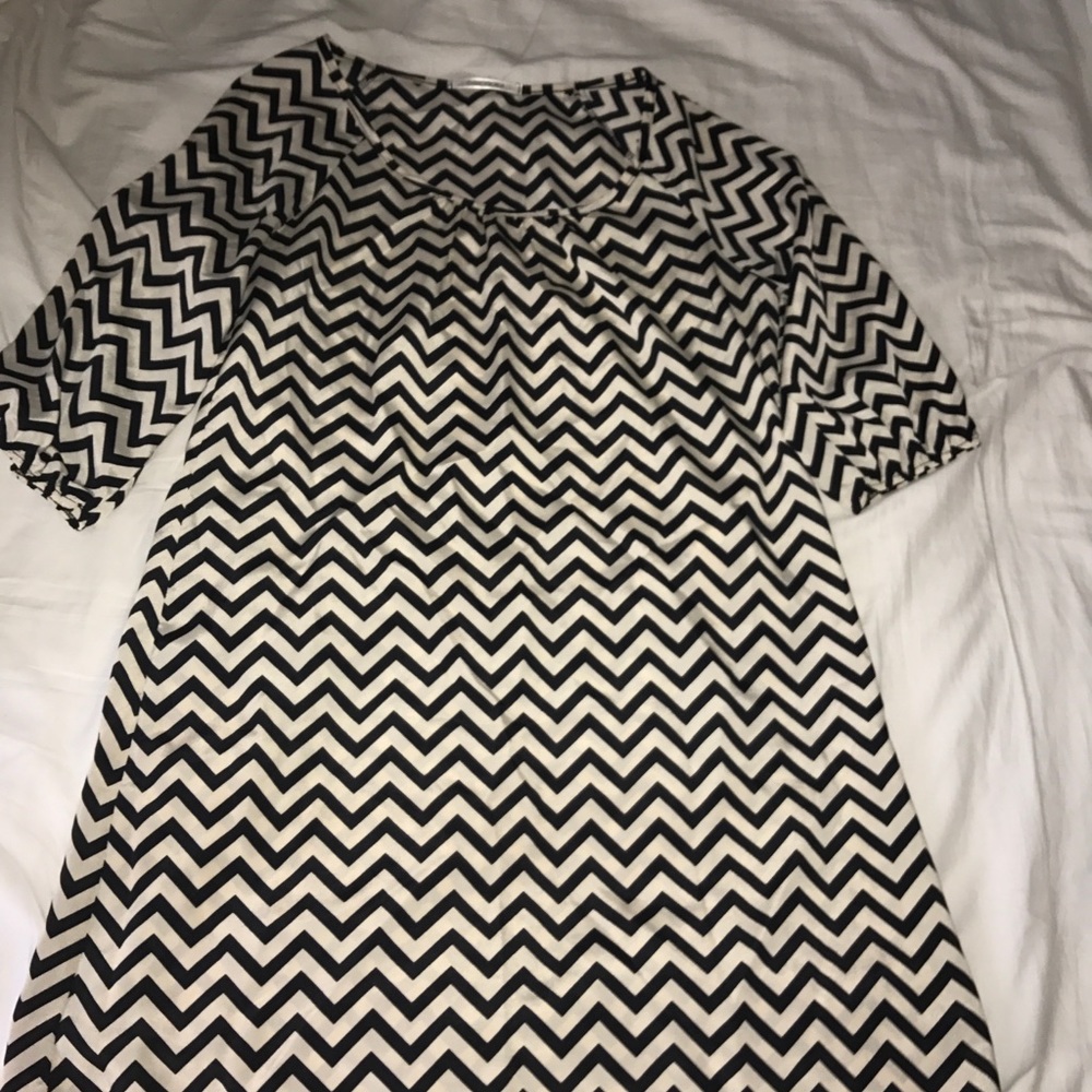 Black chevron dress