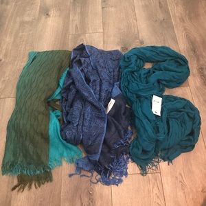 Fall Scarf Set Shades of Blue/Teal