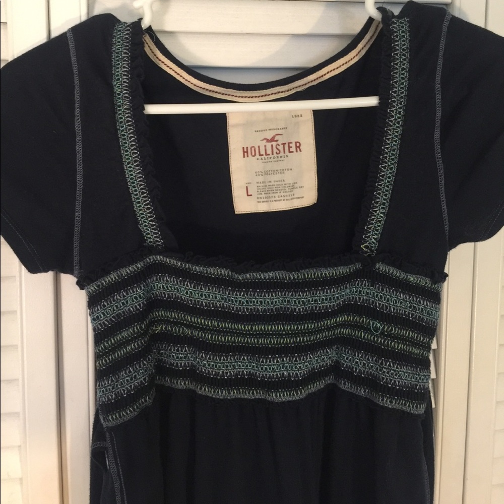 Large Blue Hollister Tie Back Top