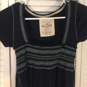 Large Blue Hollister Tie Back Top