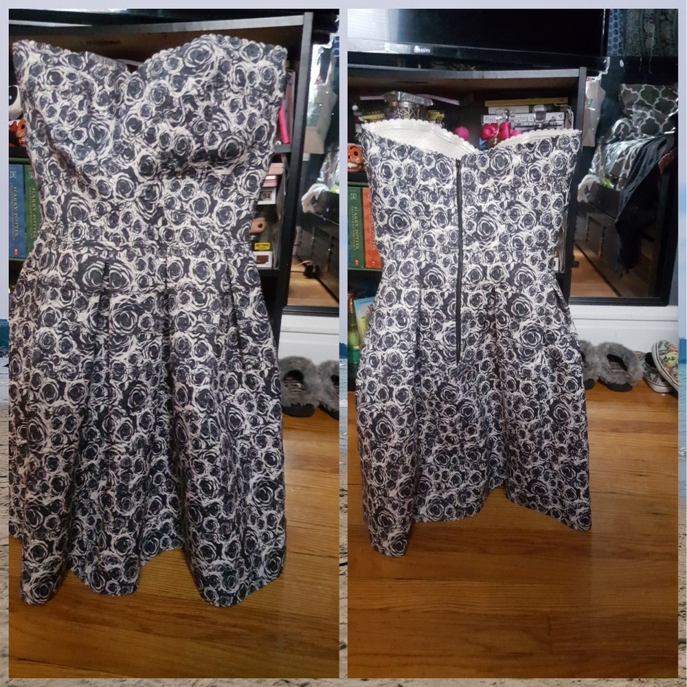 Strapless floral dress