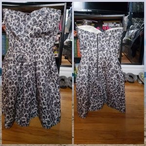 Strapless floral dress