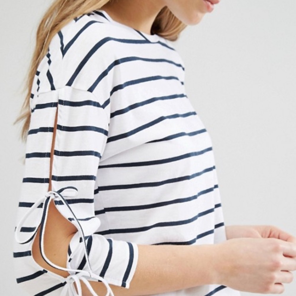 Boohoo striped crop top
