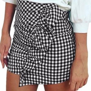 Gingham Ruffle Skirt