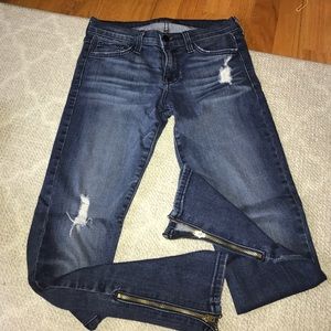Flying monkey ripped jeans with zipper detail