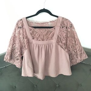 Free people Mauve lace top