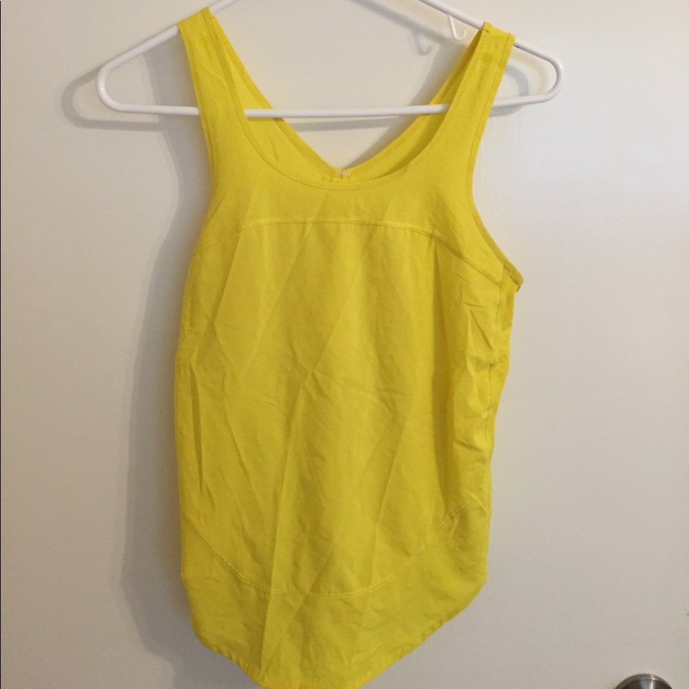 Yellow featherweight lululemon tank top