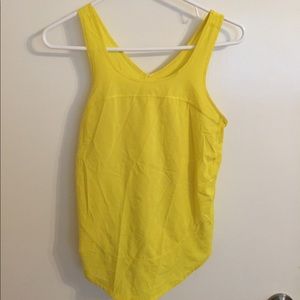 Yellow featherweight lululemon tank top