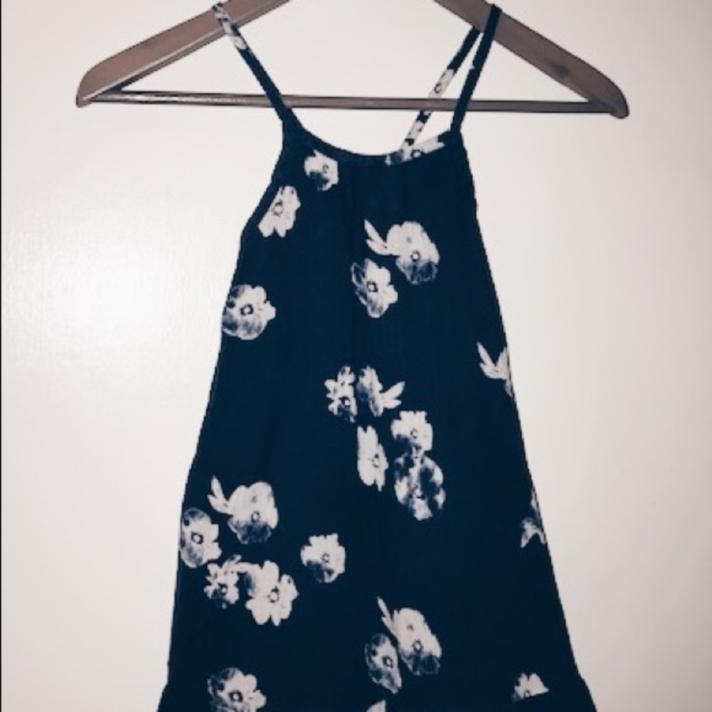 Girls navy blue floral dress xs